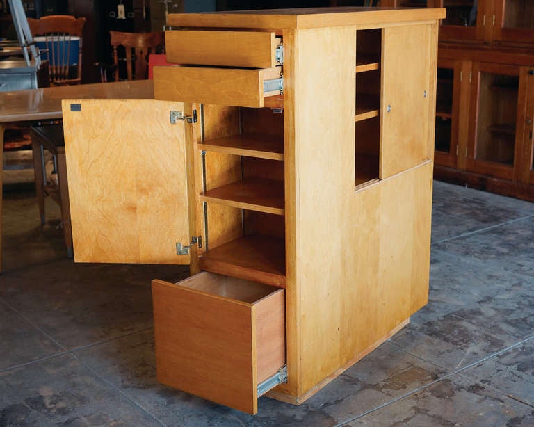 Mid-Century Modern Handmade Mid-Century Curio Bookcase Cabinet, Room Divider, Partition