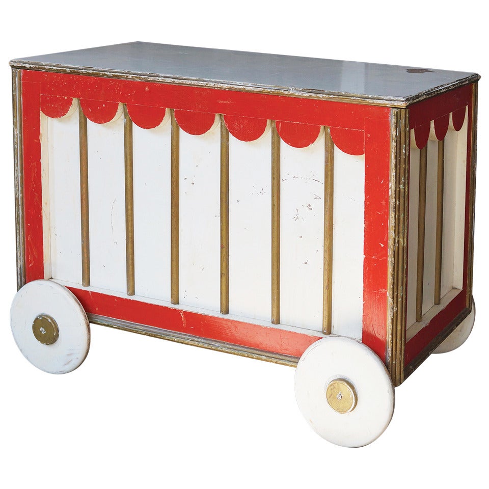 Antique Circus Carnival Inpired Child's Toy Chest, c. 1940 For Sale