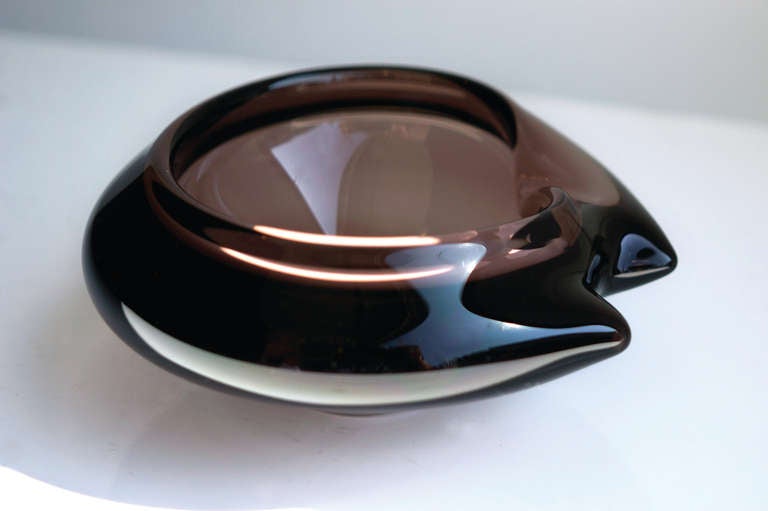 Unknown 1950s Modernist Glass Ashtray