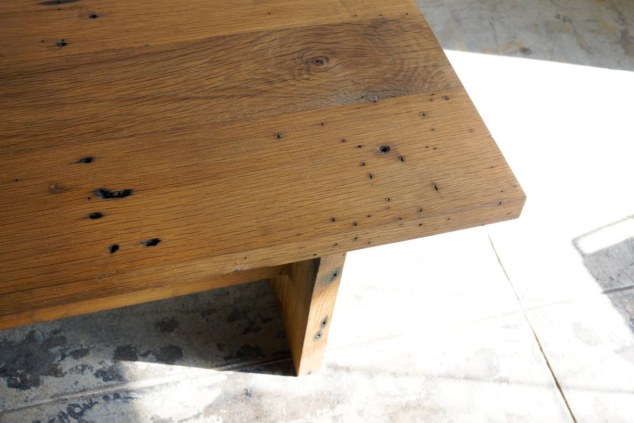Reclaimed Antique Oak Coffee Table or Bench In Excellent Condition In Alhambra, CA