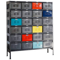 4 Wide x 6 HighVintage Locker Basket Unit, Refinished 8