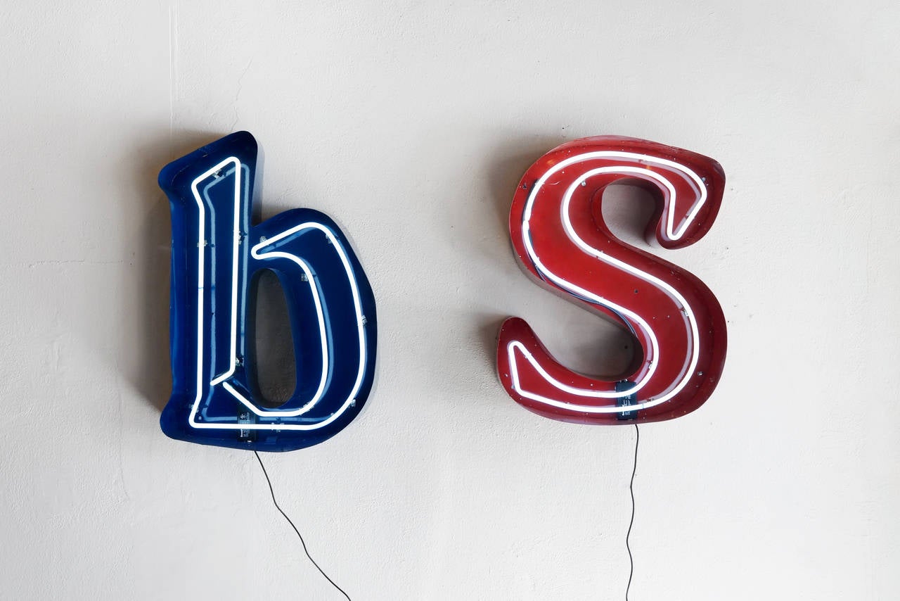 Mid-20th Century Large Vintage Neon Channel Letter 