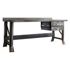 Large Vintage Industrial Workbench by Pressweld, 1940s