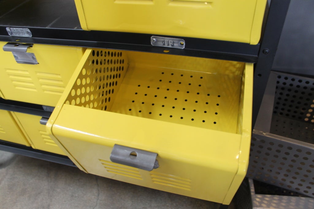 20th Century Black and Yellow Basket Locker For Sale