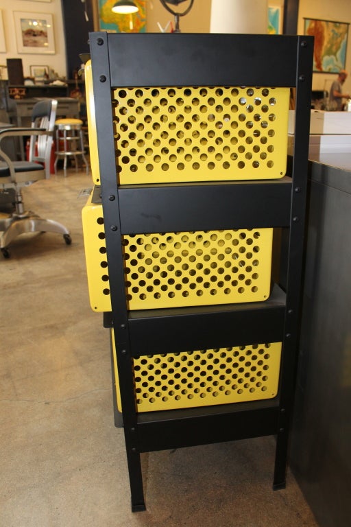 Black and Yellow Basket Locker For Sale 1