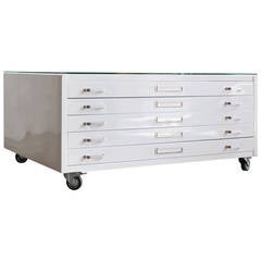 Flat File Coffee Table in High Gloss White