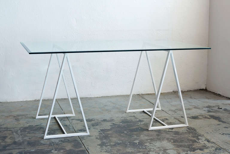 Minimalist Saw Horse Triangle Table Legs, c. 1960s at 1stdibs