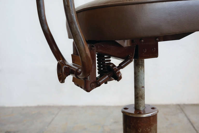 industrial drafting stool with back