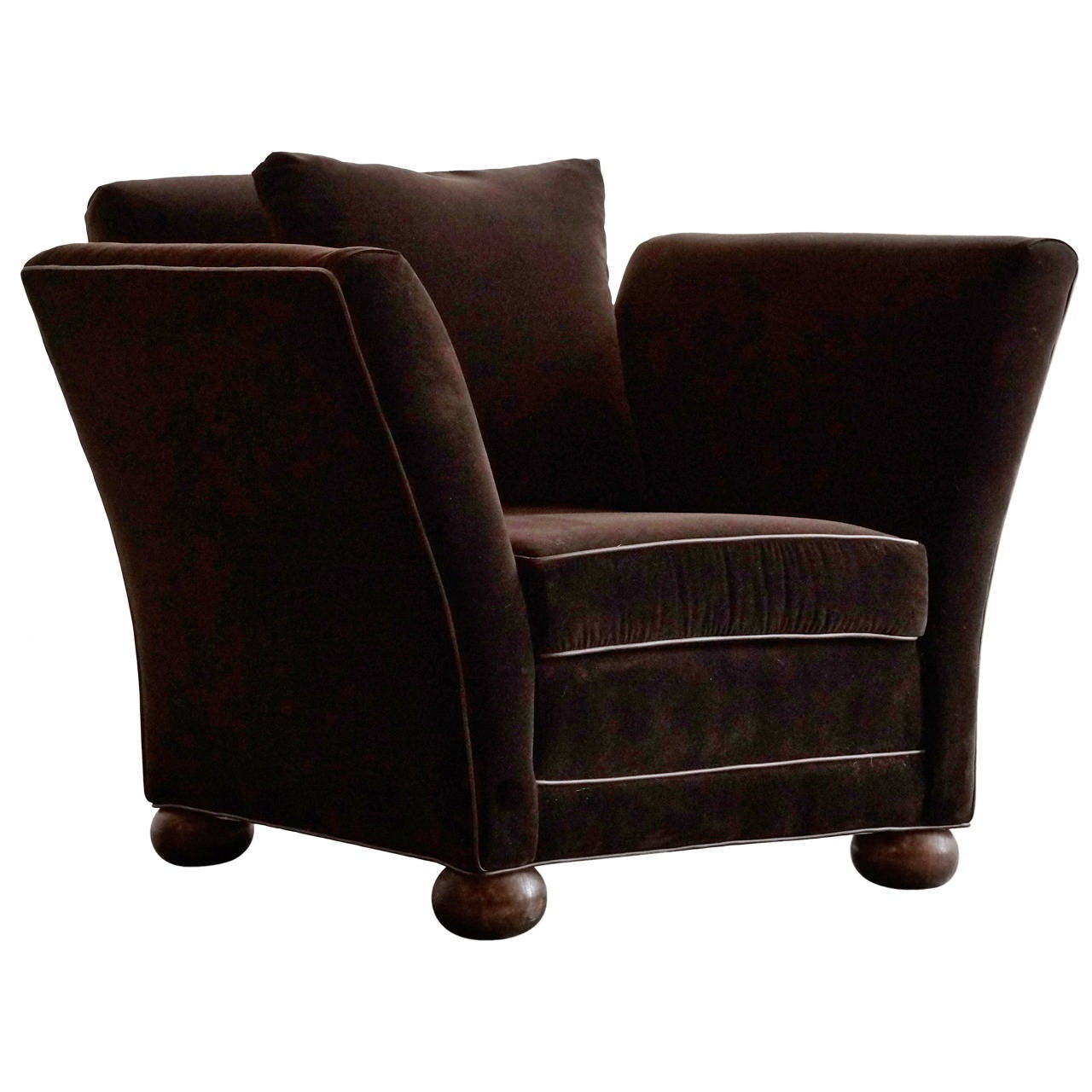 Dark brown velvet sale chair