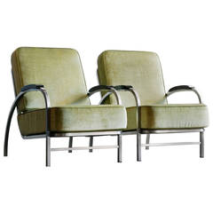Custom Made Rehab Antique 1930s Inspired "Flatiron" Armchair