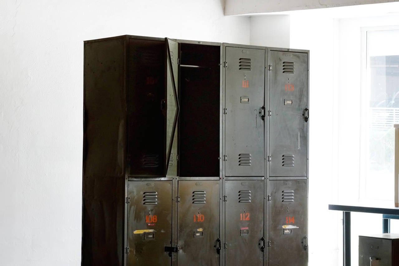 Industrial Massive Vintage Locker Unit from the DOD, circa 1940s