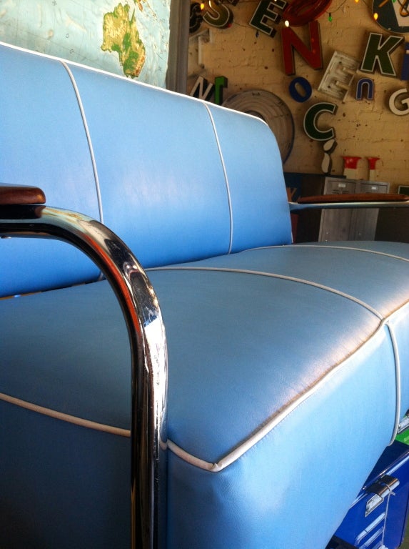 Mid-Century Chrome Tube Sofa In Excellent Condition In Alhambra, CA
