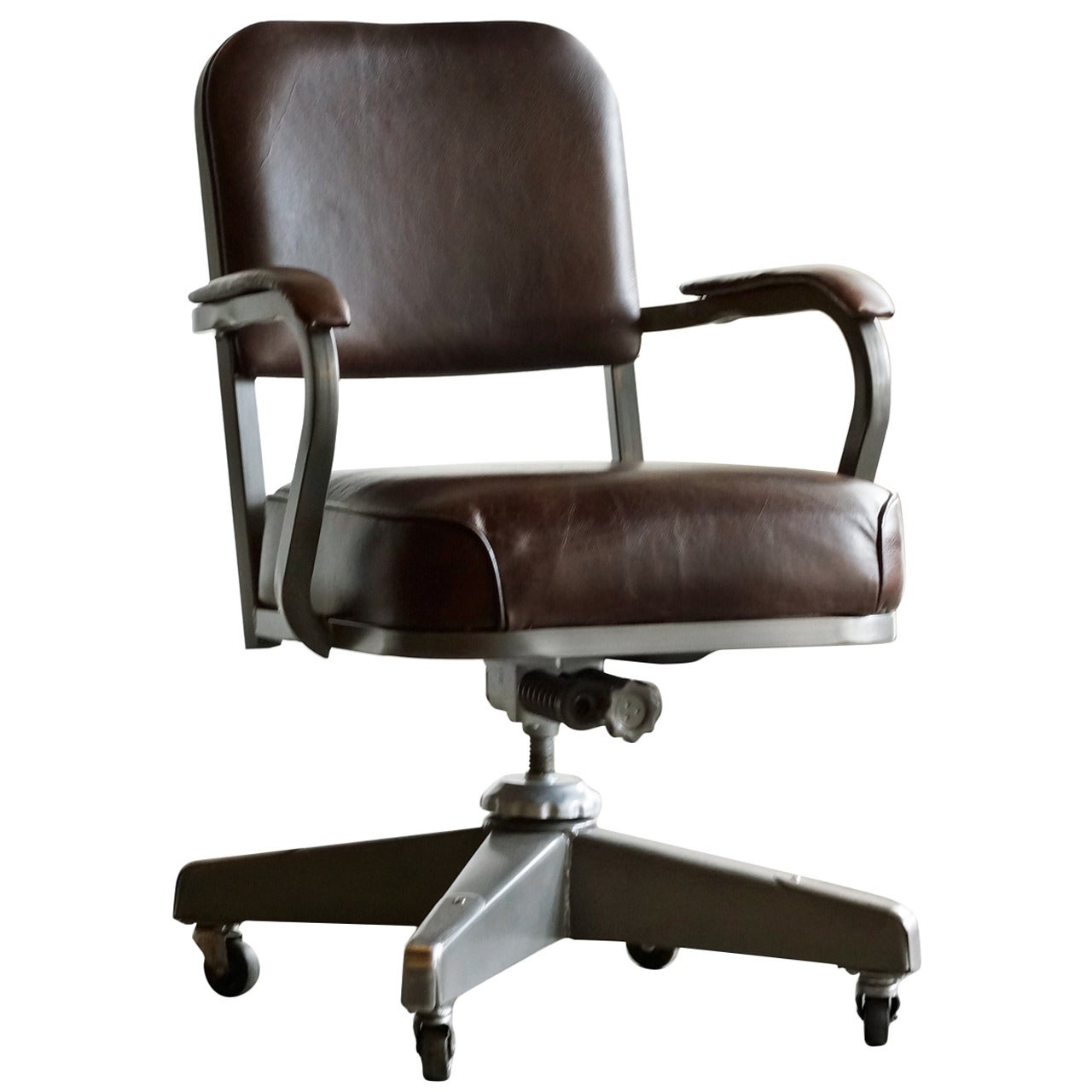 1960s Solid Back Steno Chair by McDowell Craig, Refinished