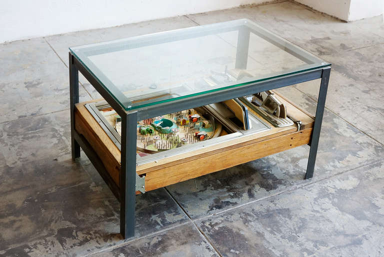 Mid-Century Modern Vintage Japanese Pachinko Game, Repurposed as Side Table