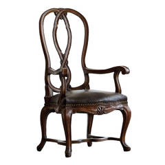 Victorian Armchair in Mahogany and Leather 1890s
