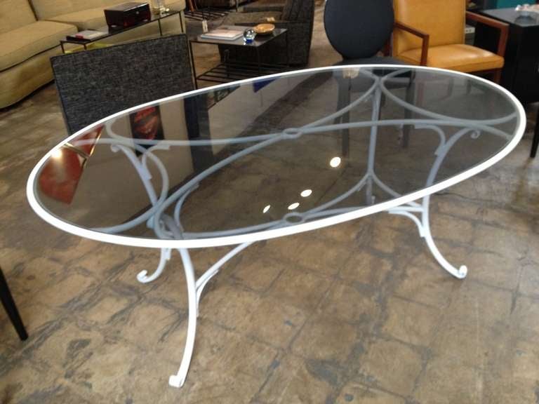 American Vintage Aluminum Patio Table, Refinished