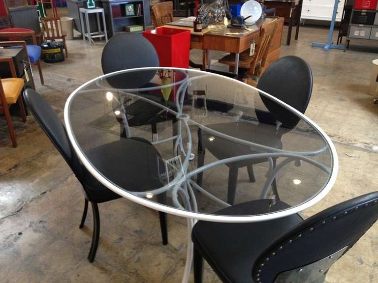 Vintage Aluminum Patio Table, Refinished 1