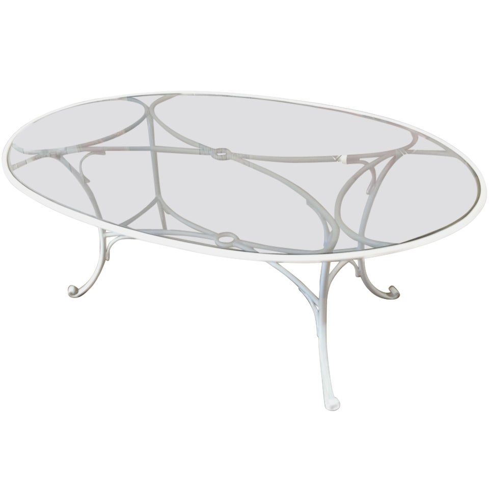 Vintage Aluminum Patio Table, Refinished