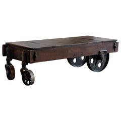 Vintage Industrial Coffee Table or Cart