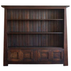 Antique Arts & Crafts Tiger Oak Bookcase, Early 1900's