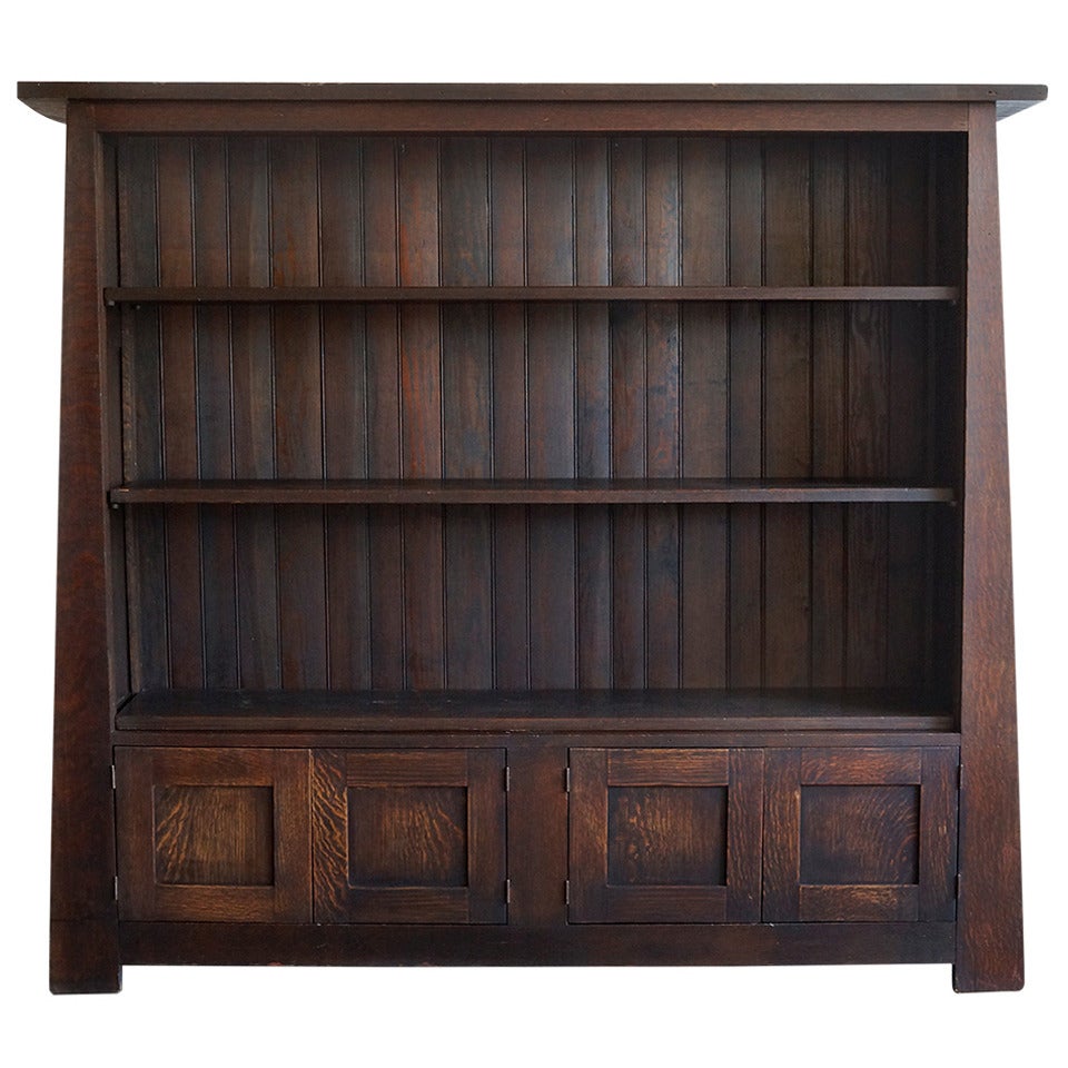 Arts & Crafts Tiger Oak Bookcase, Early 1900's