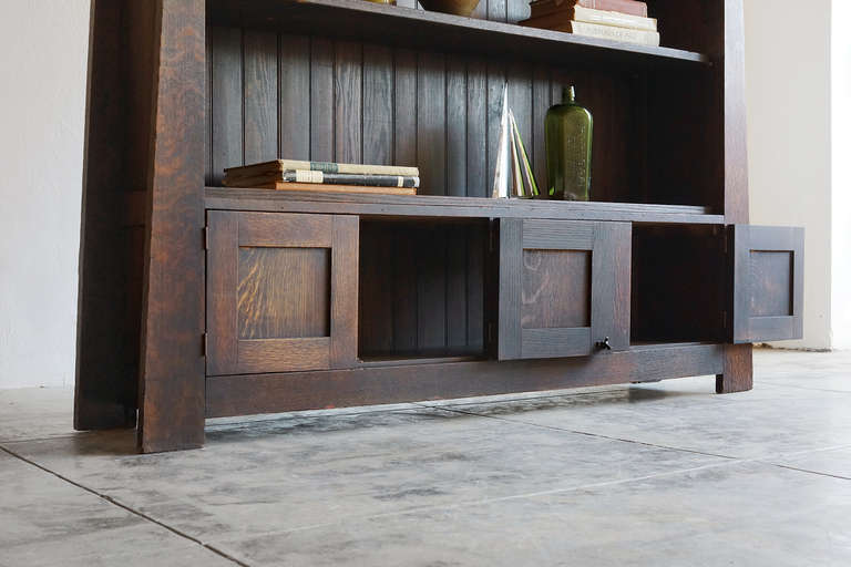 20th Century Arts & Crafts Tiger Oak Bookcase, Early 1900's