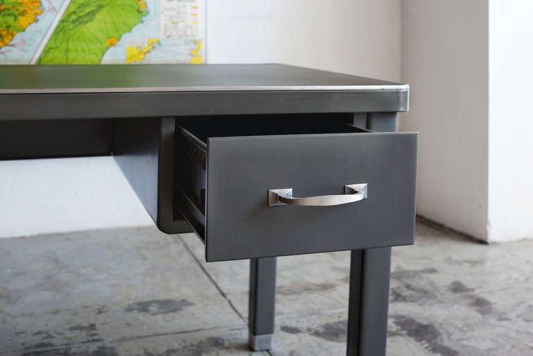 American Four-Legged Tanker Table with Drawer by General Fireproofing, 1940's