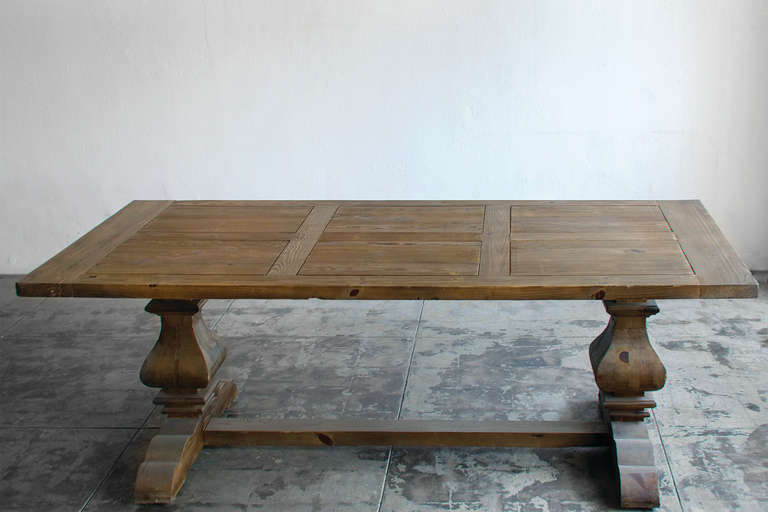 Large Provincial Farmhouse Trestle Dining Table Douglas Fir At Farmhouse Trestle Dining Table