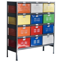 Vintage Locker Basket Unit, Refinished 6