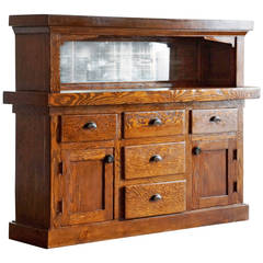 Antique American Craftsman Cabinet with Mirror, Early 1900s