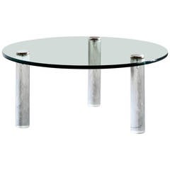 Glass, Acrylic and Chrome Coffee Table by Leon Rosen for Pace