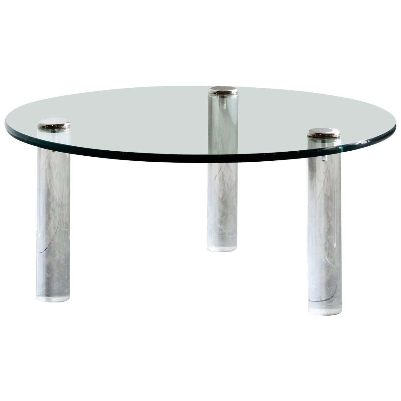 Glass, Acrylic and Chrome Coffee Table by Leon Rosen for Pace