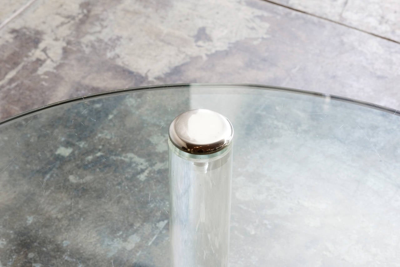 Minimalist Glass, Acrylic and Chrome Coffee Table by Leon Rosen for Pace