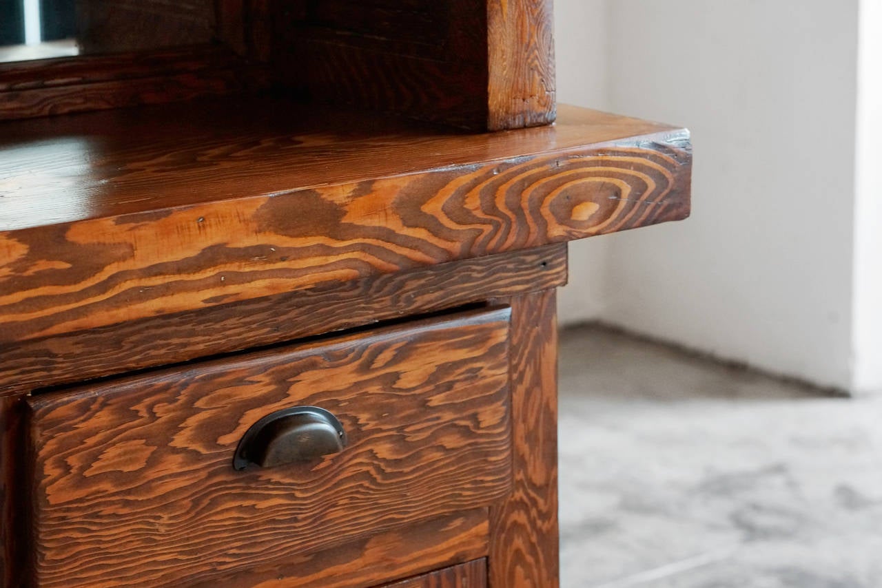 Excellent California craftsman sideboard with original mirror and hardware. Reconditioned wood circa 1900. 

Dimensions: 17