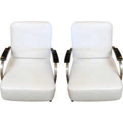 White Flat Iron Arm Chairs