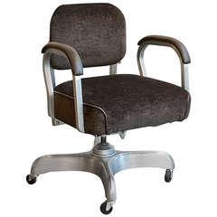 Retro Single Loop Steno Chair in Chocolate Brown, 1950s