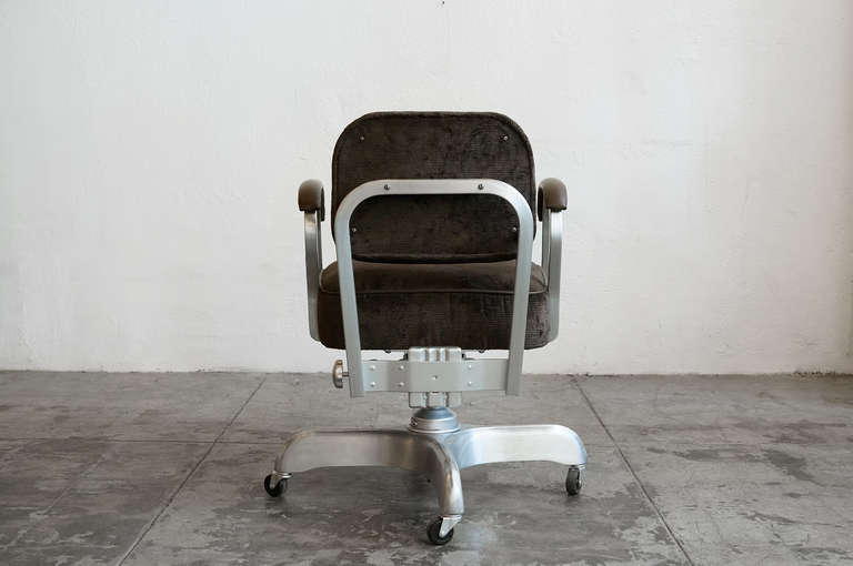 Mid-Century Modern Single Loop Steno Chair in Chocolate Brown, 1950s