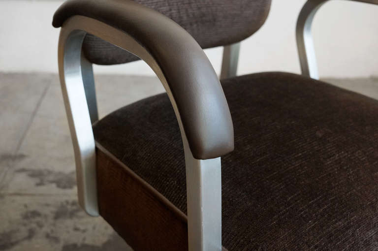 Mid-20th Century Single Loop Steno Chair in Chocolate Brown, 1950s