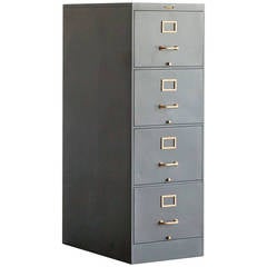 1930s Vertical File Cabinet by Peerless Steel Equiptment Co., Refinished