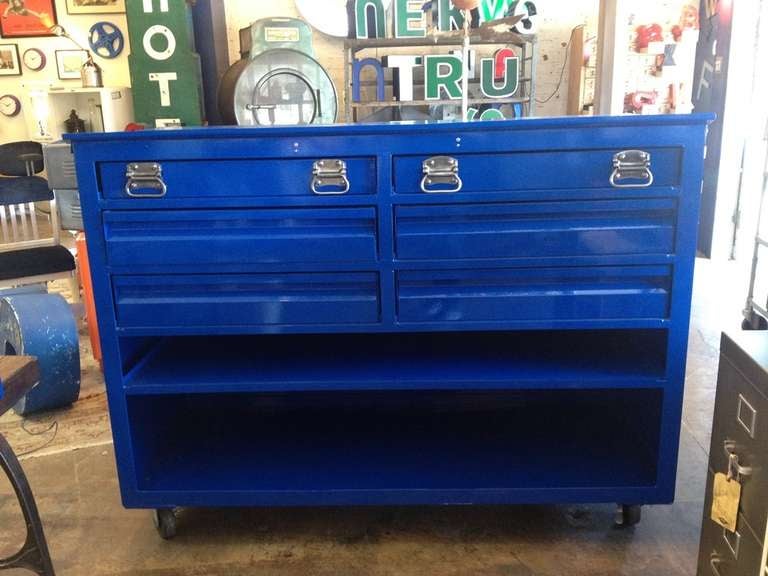20th Century Industrial Storage Cabinet with drawers For Sale
