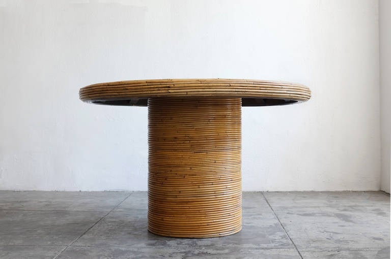Modern Henry Olko Round Rattan Dining Table