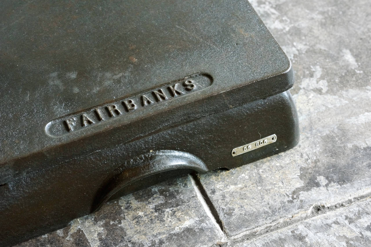 Industrial Antique Fairbanks Platform Scale with Weights