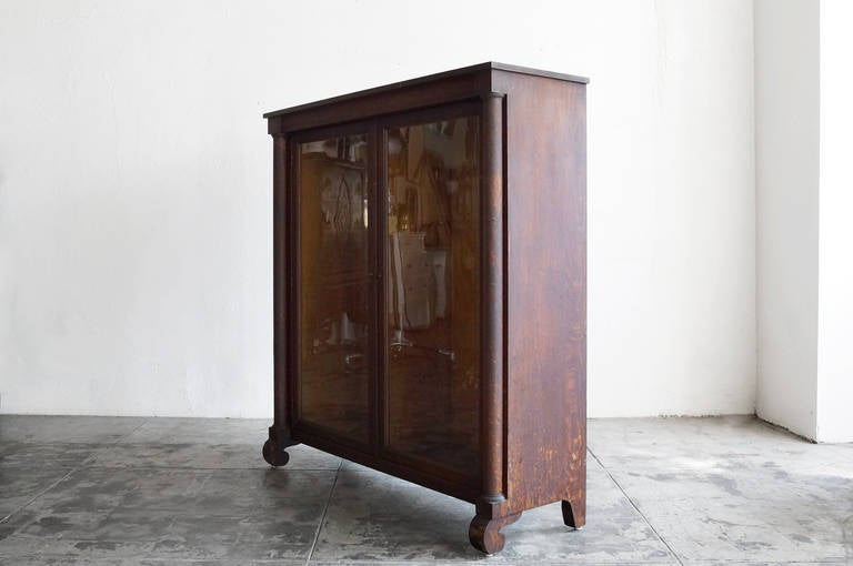 American Antique Display Cabinet or Bookcase, Oak, Late 1800s