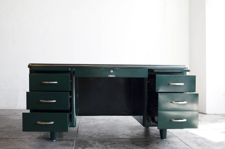 Art Deco McDowell Craig Deco Style Tanker Desk, Refinished