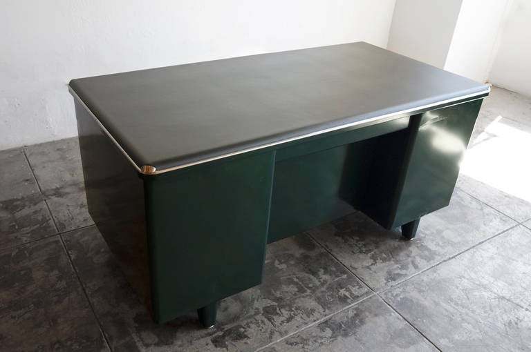 American McDowell Craig Deco Style Tanker Desk, Refinished