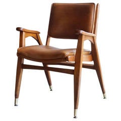 Mid-Century Modern Wood Armchair, Hans Wegner Style