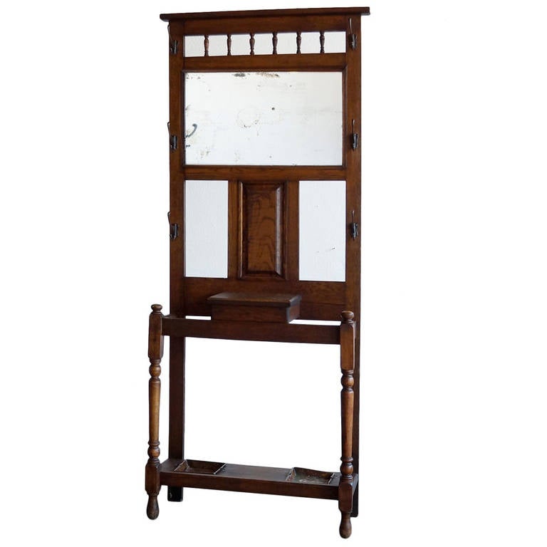 Antique Hall Tree in Oak, circa 1912 at 1stDibs