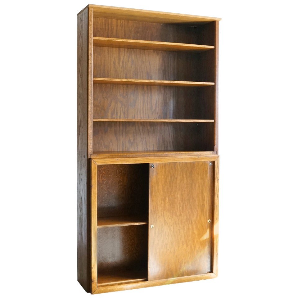Modern Oak Cabinet Bookcase