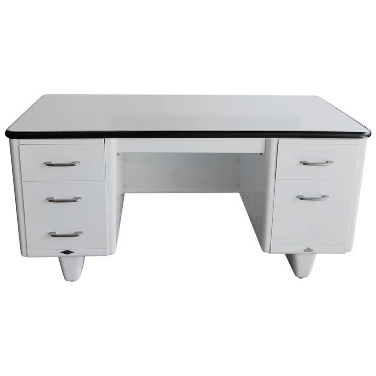 1960s AllSteel Bumper Top Tanker Desk Refinished