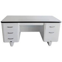 Used 1960s AllSteel Bumper Top Tanker Desk, Refinished